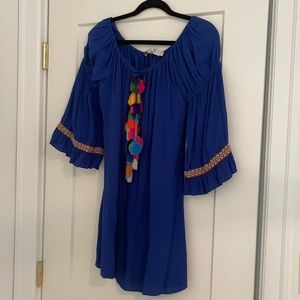 Off the Shoulder Tbags Dress with poms.